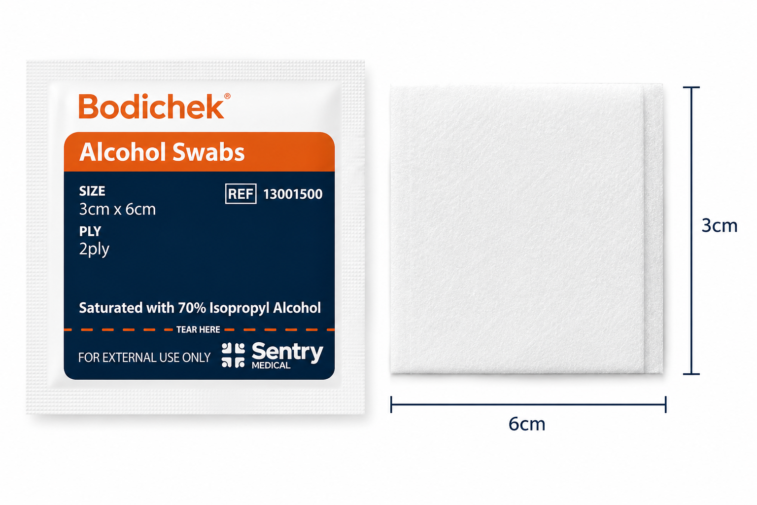Bodichek 70% Alcohol Swabs (Pk 100) - Image 2